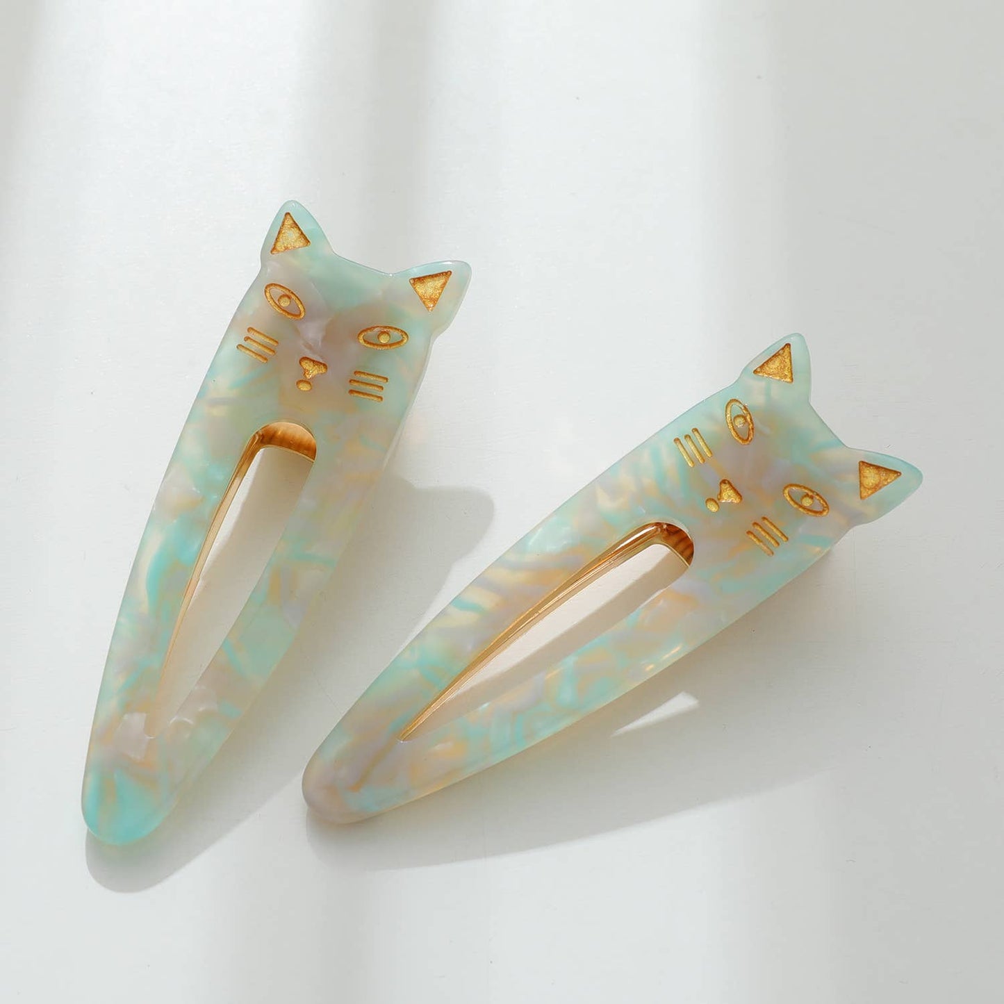 Pointed Cat Face Barrette Hair Clip