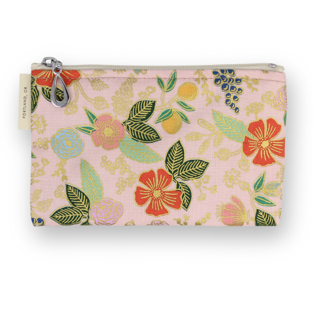 The Coin Purse | Small Zip Pouch | Metallic Cotton