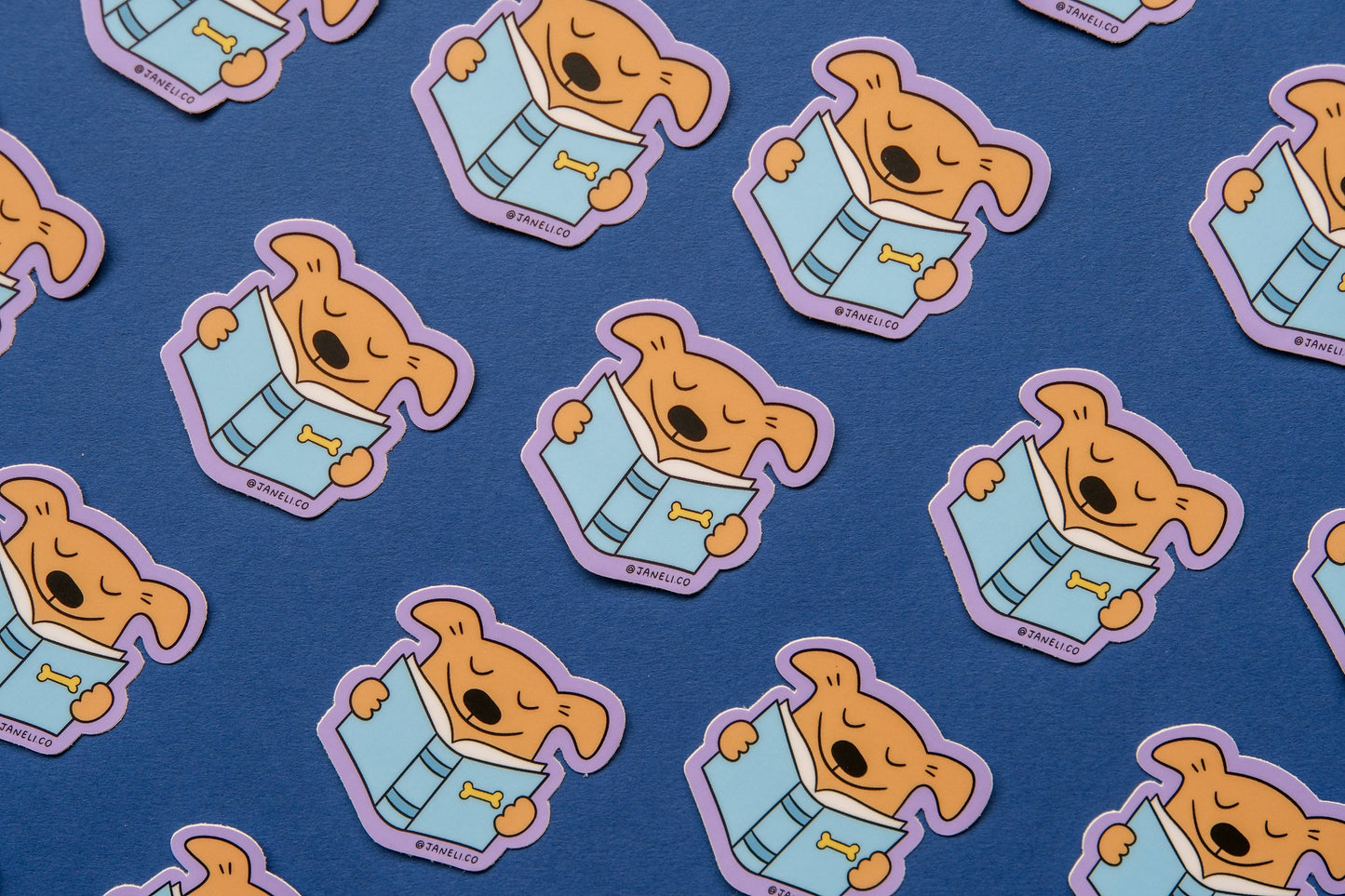 Reading Dog Sticker