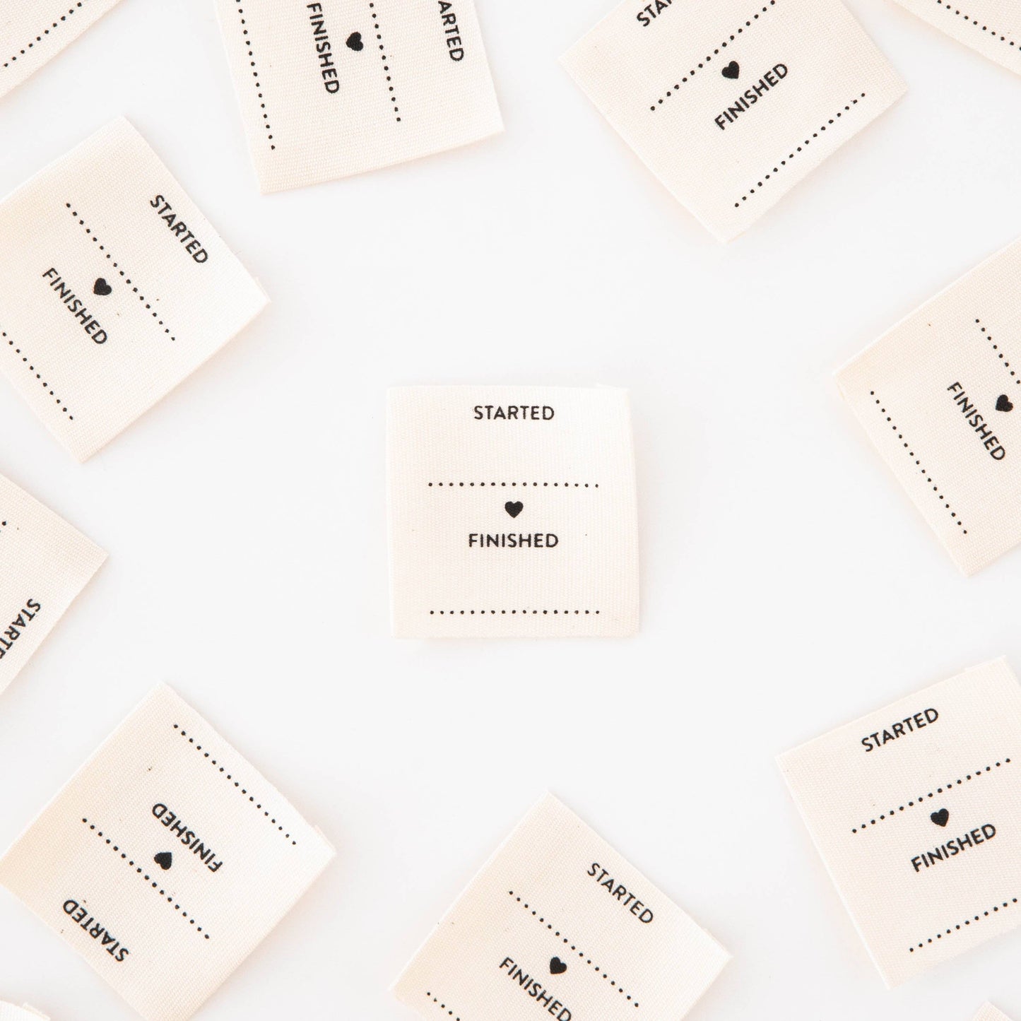 Started/Finished Organic Cotton Sewing Labels