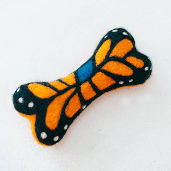 MONARCH BUTTERFLY WOOLBONE Dog Toy