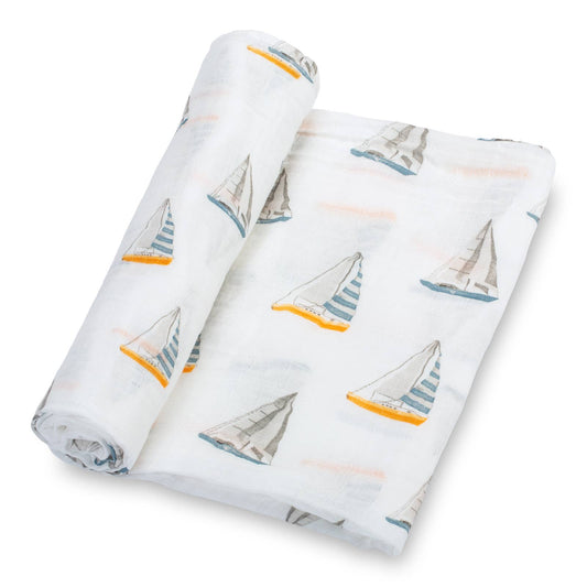 Muslin Swaddling Blanket - Sailing