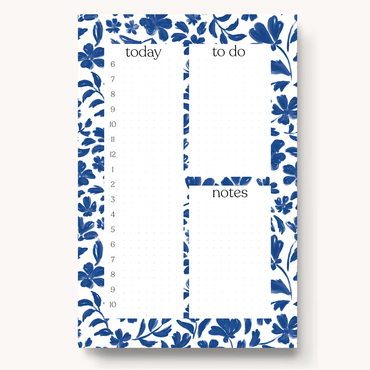 Floral Daily Planner Notepad