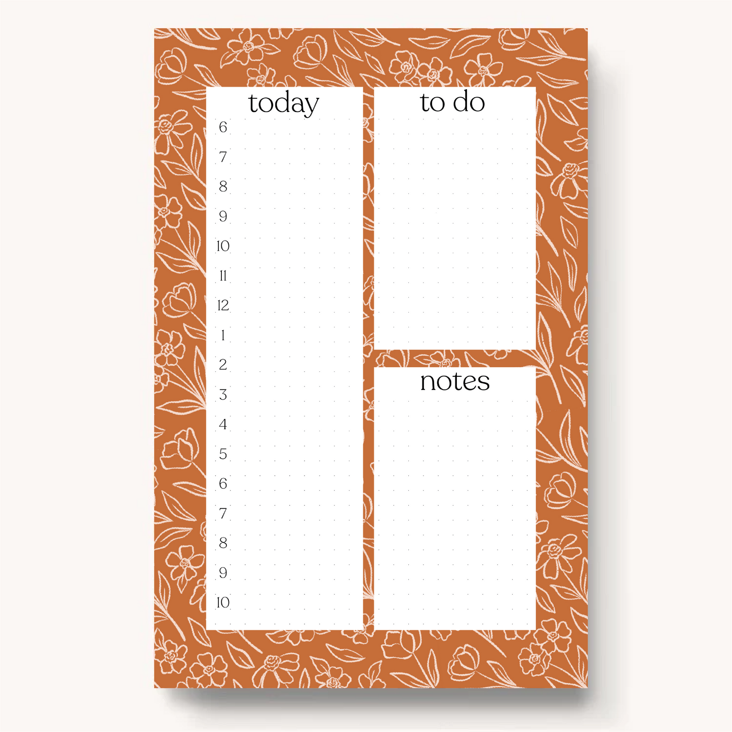 Floral Daily Planner Notepad