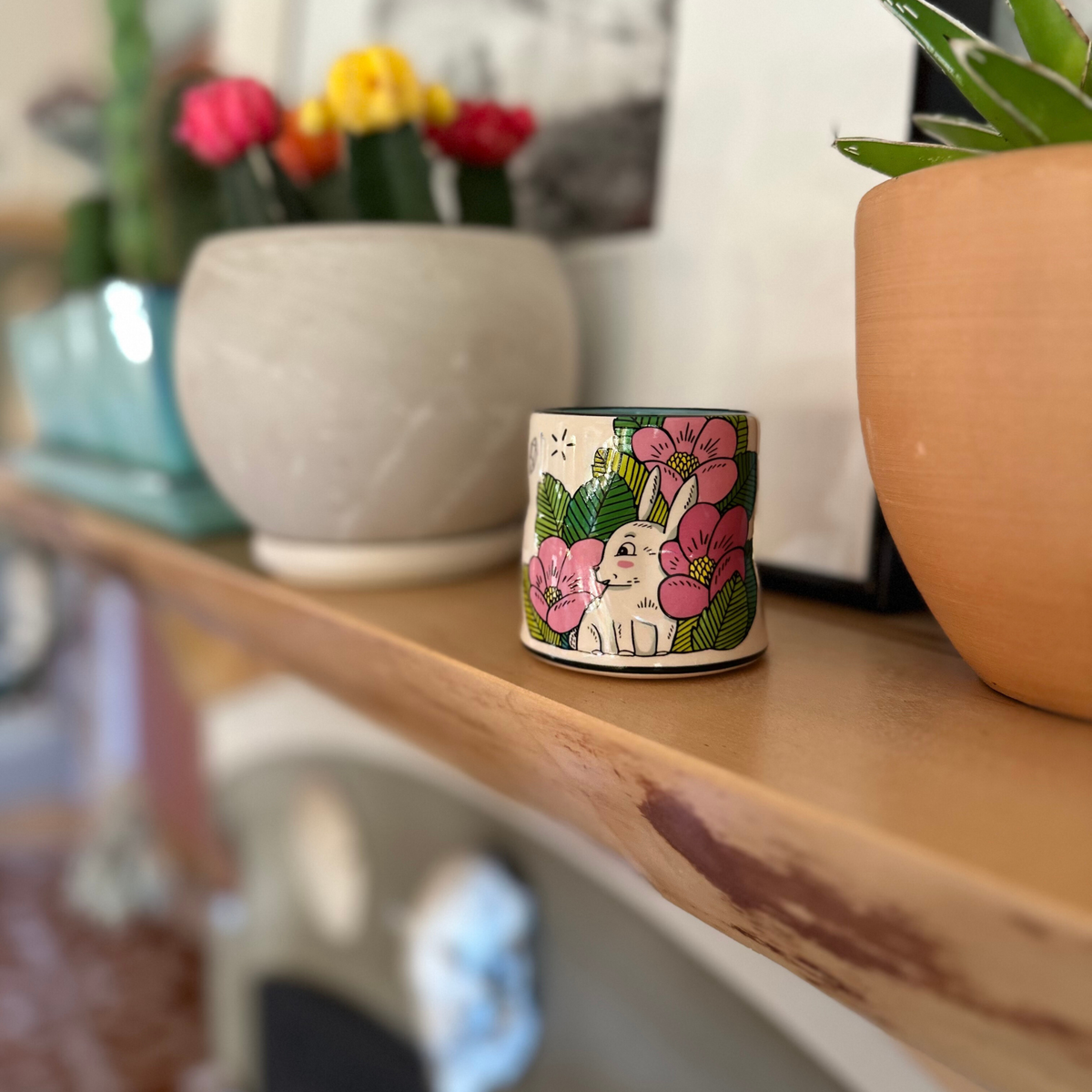 Lucky Bunny Cup - Medium Ceramic Christmas Holiday Mug