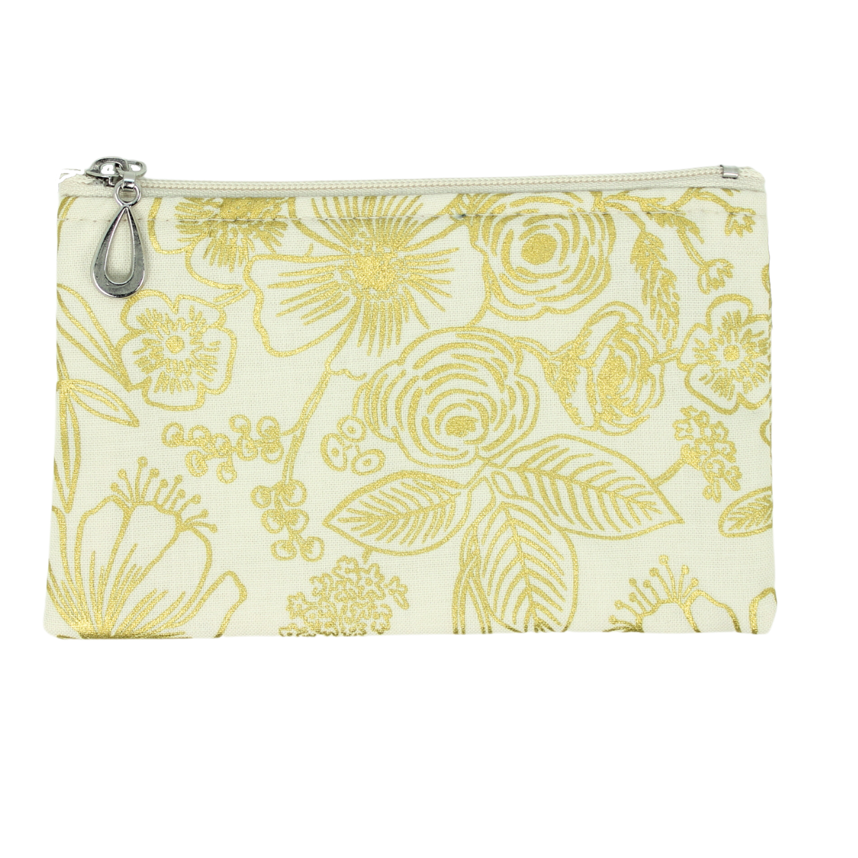 The Coin Purse | Small Zip Pouch | Metallic Cotton