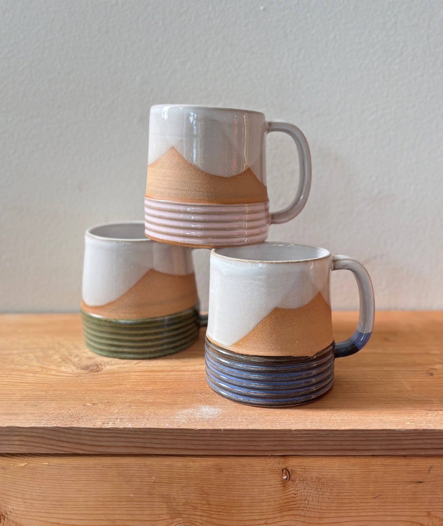 Ceramic Reeded Mug - Handmade