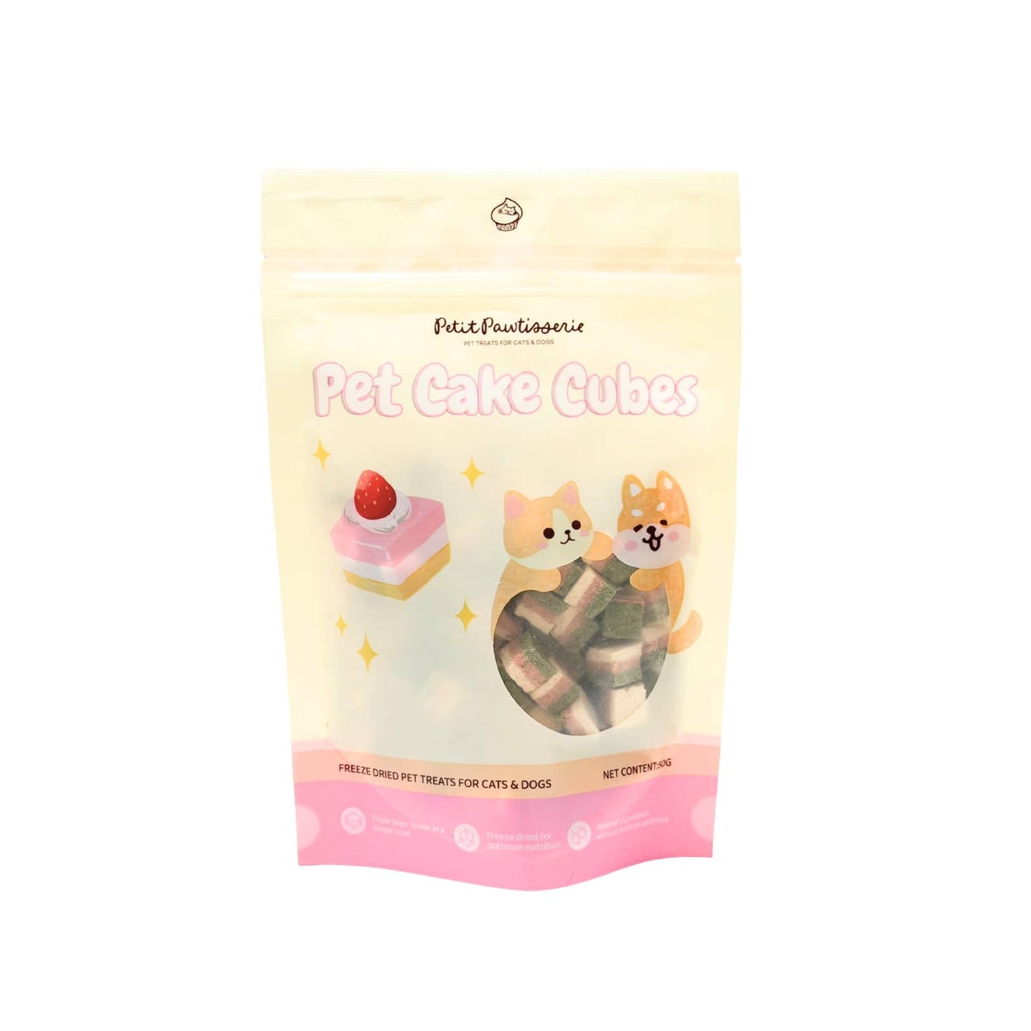 Freeze Dried Chicken Cake Cube Treats for Cats & Dogs 50g