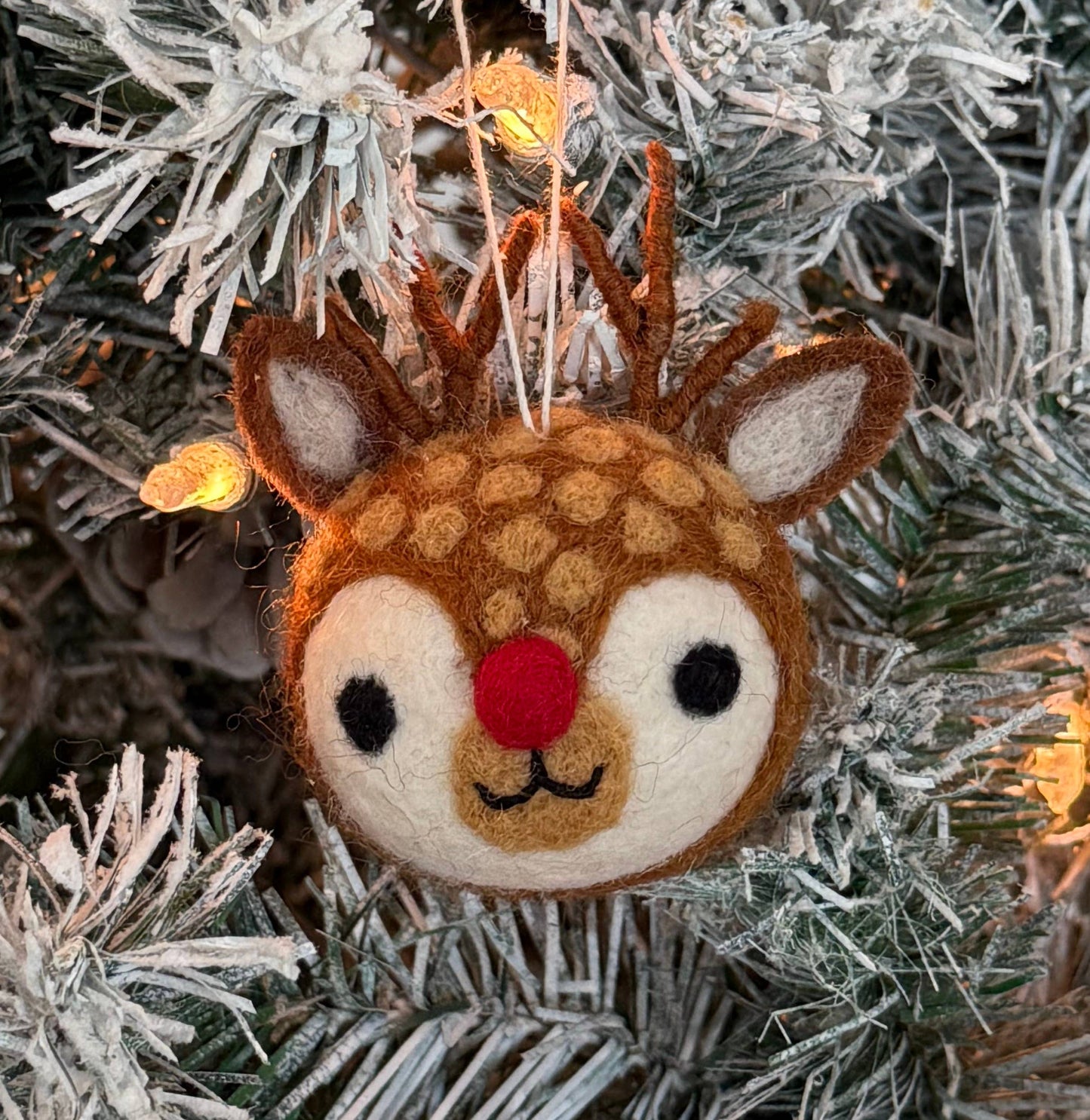 Rudolph (Light Brown) / Handmade Christmas Ornament