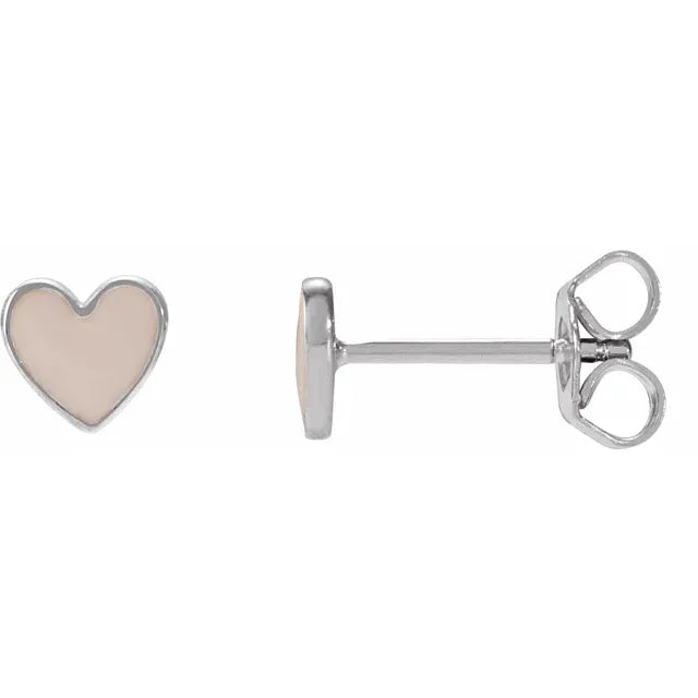 Enamel Heart Earrings