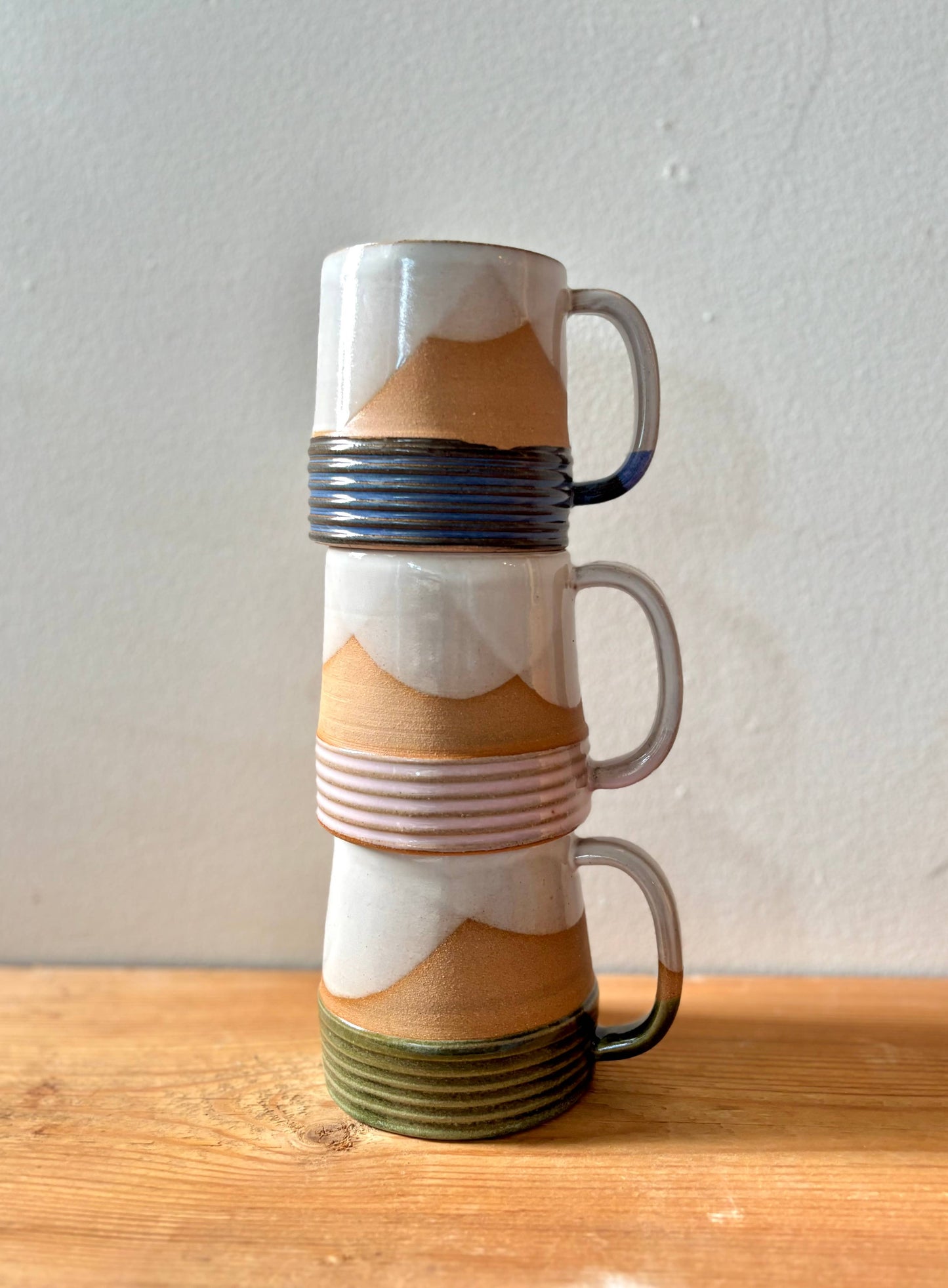 Ceramic Reeded Mug - Handmade