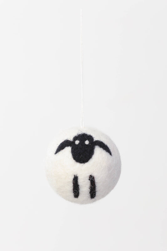 Felt Sheep Ball / Handmade Christmas Ornament
