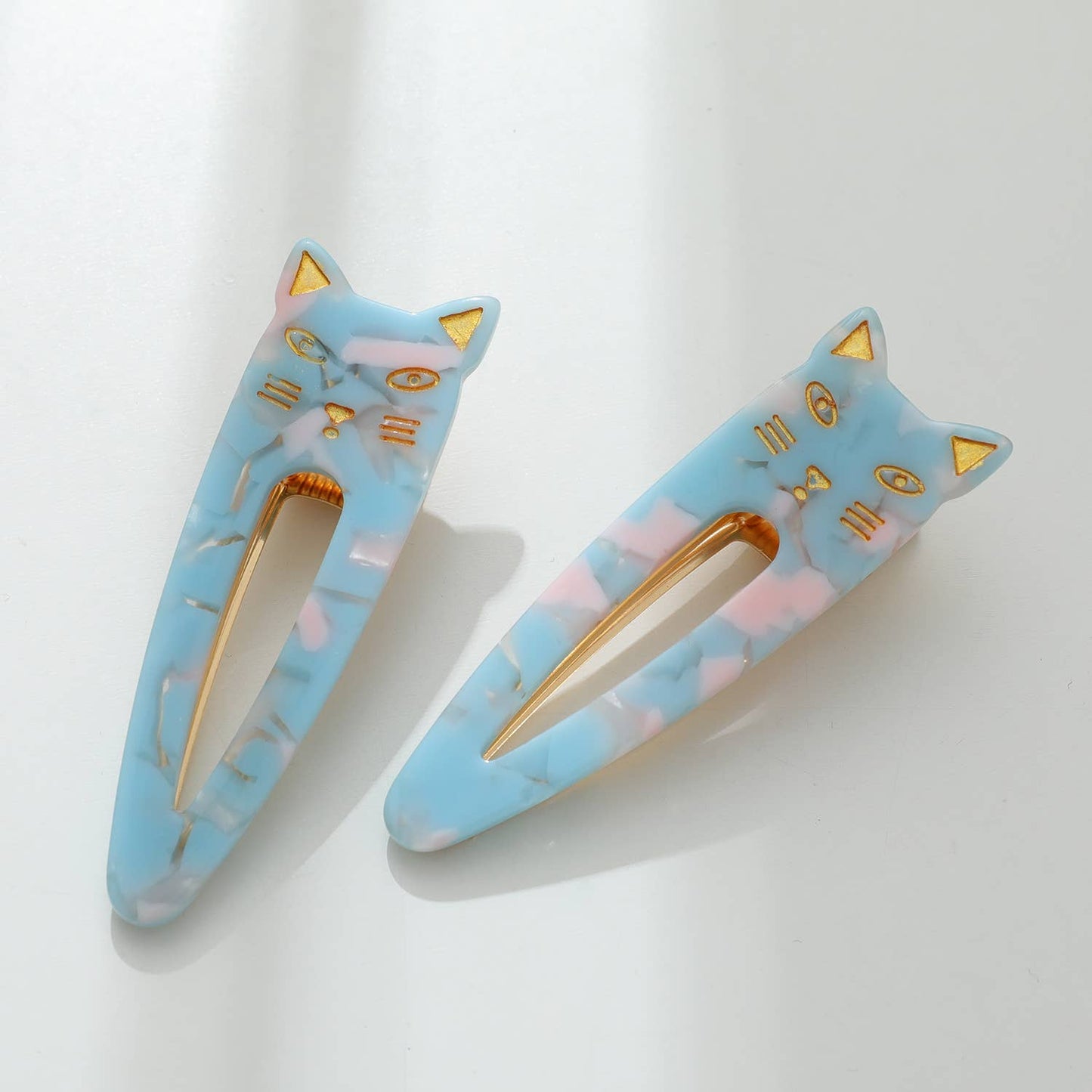 Pointed Cat Face Barrette Hair Clip