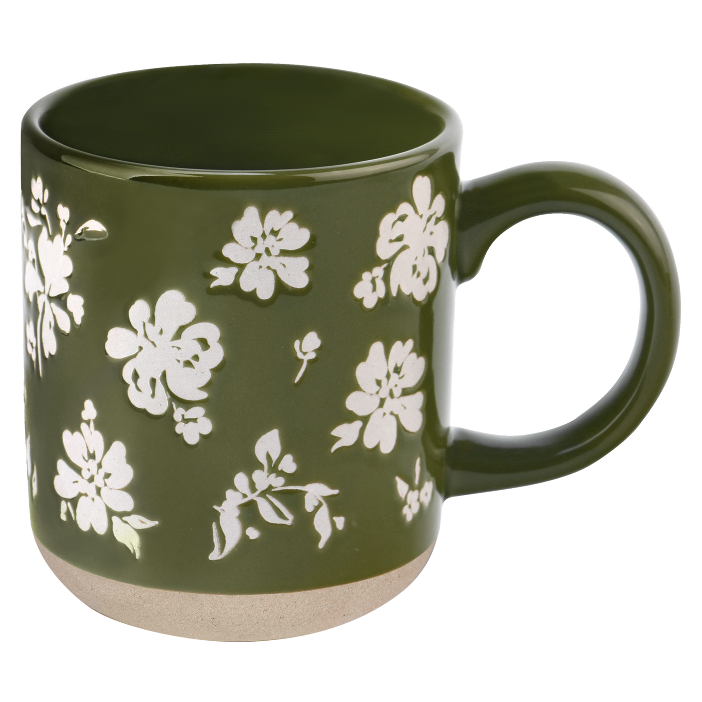 Green Floral - Stoneware Mug