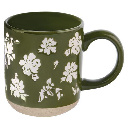 Green Floral - Stoneware Mug