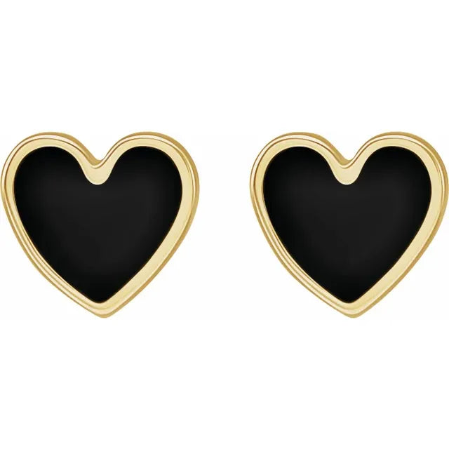 Enamel Heart Earrings