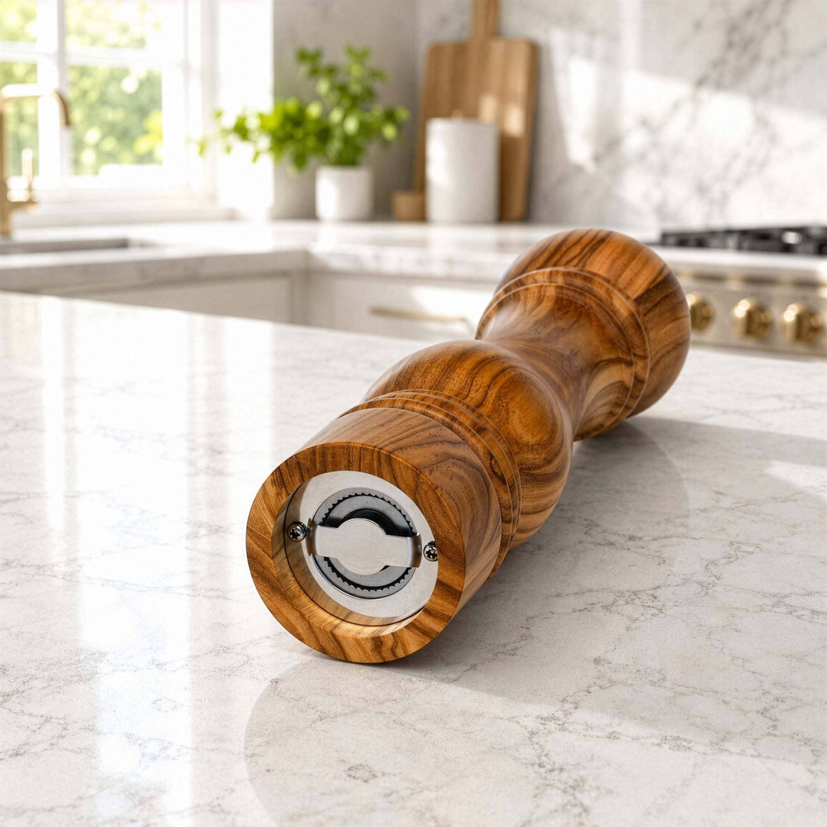 Rock & Branch® Olive Wood Refillable Pepper Grinder, 8-1/4"