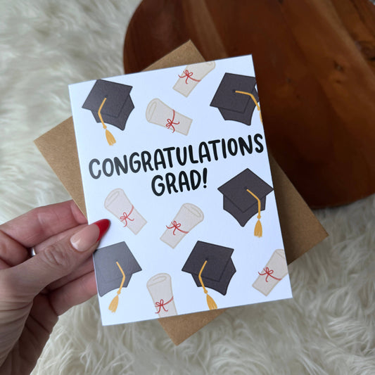 Congratulations Grad - Graduation Cap Diploma Card