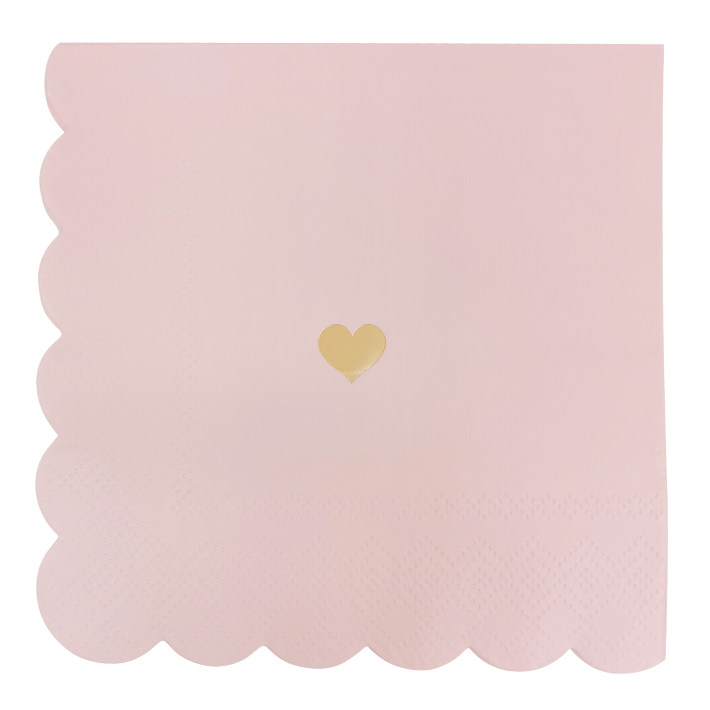 Pink w/ Gold Foil Heart Cocktail Napkins - Home Decor