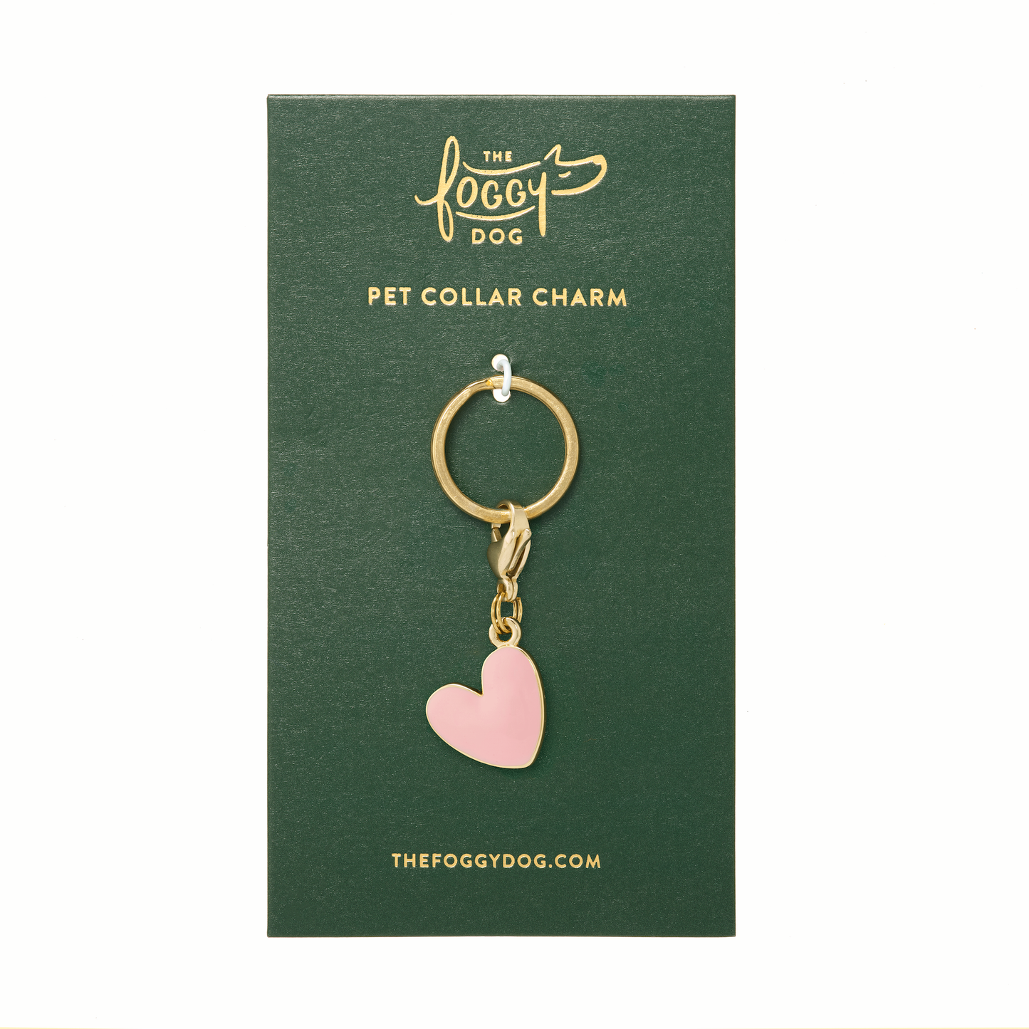 Pink Heart Collar Charm