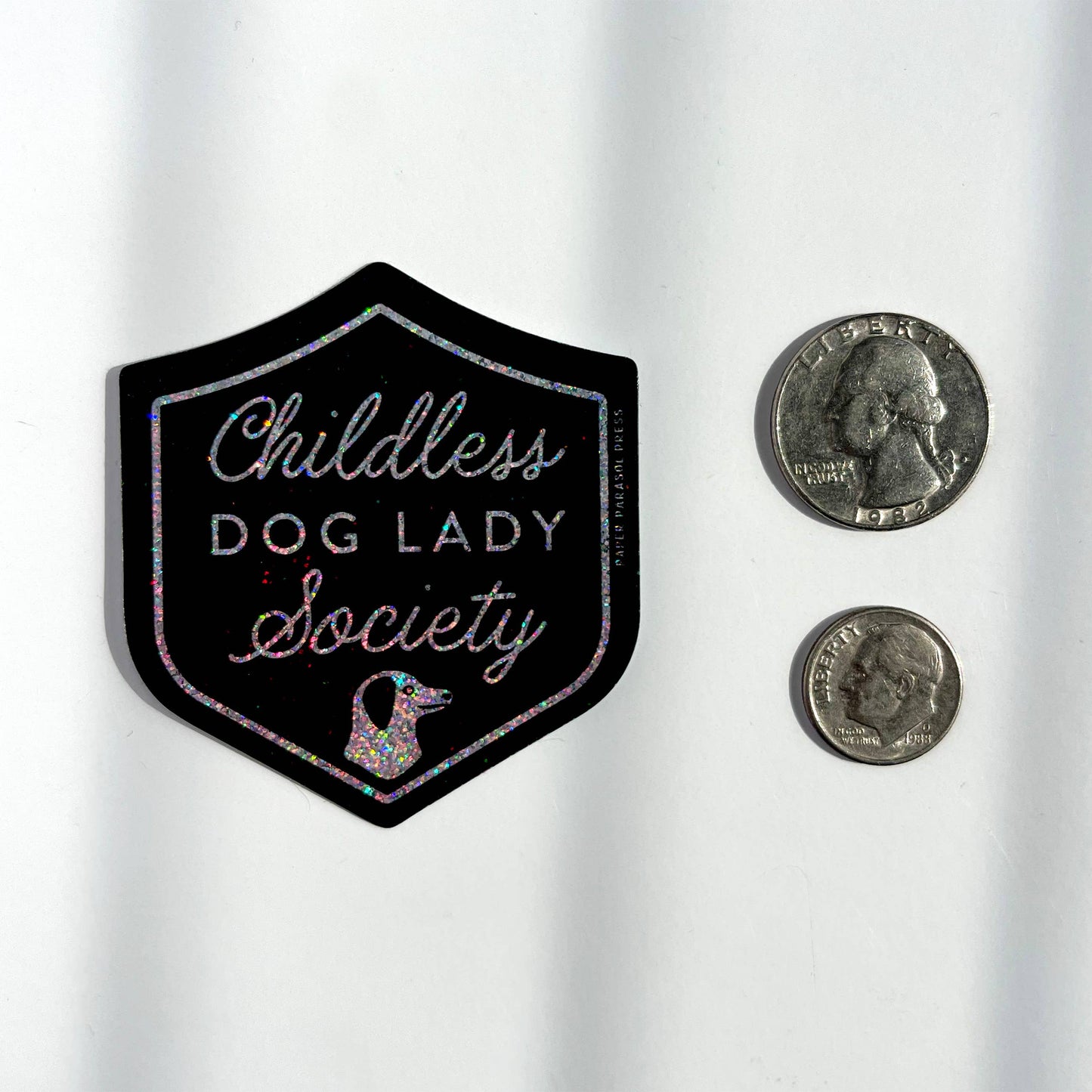 Childless Dog Lady Society Stardust Glitter Sticker