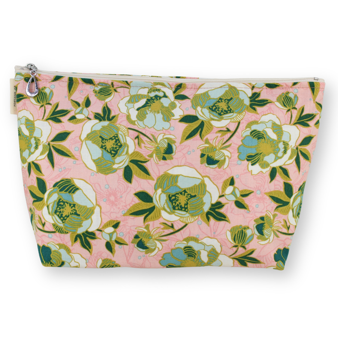 The Large Makeup Bag | Lined Zip Pouch | Cotton