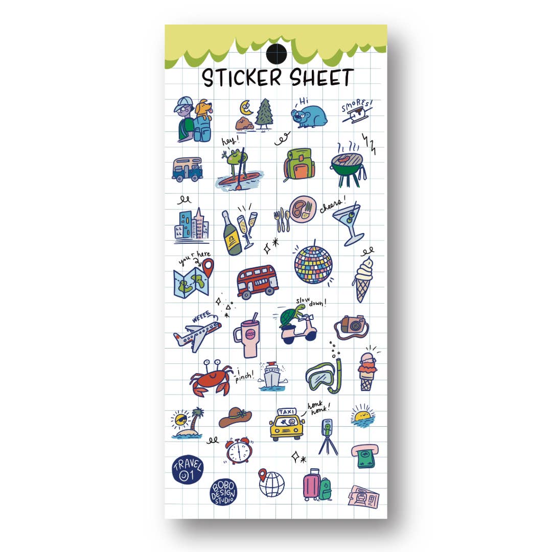 Travel 01 - Clear Planner Sticker Sheet