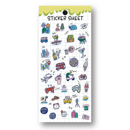 Travel 01 - Clear Planner Sticker Sheet