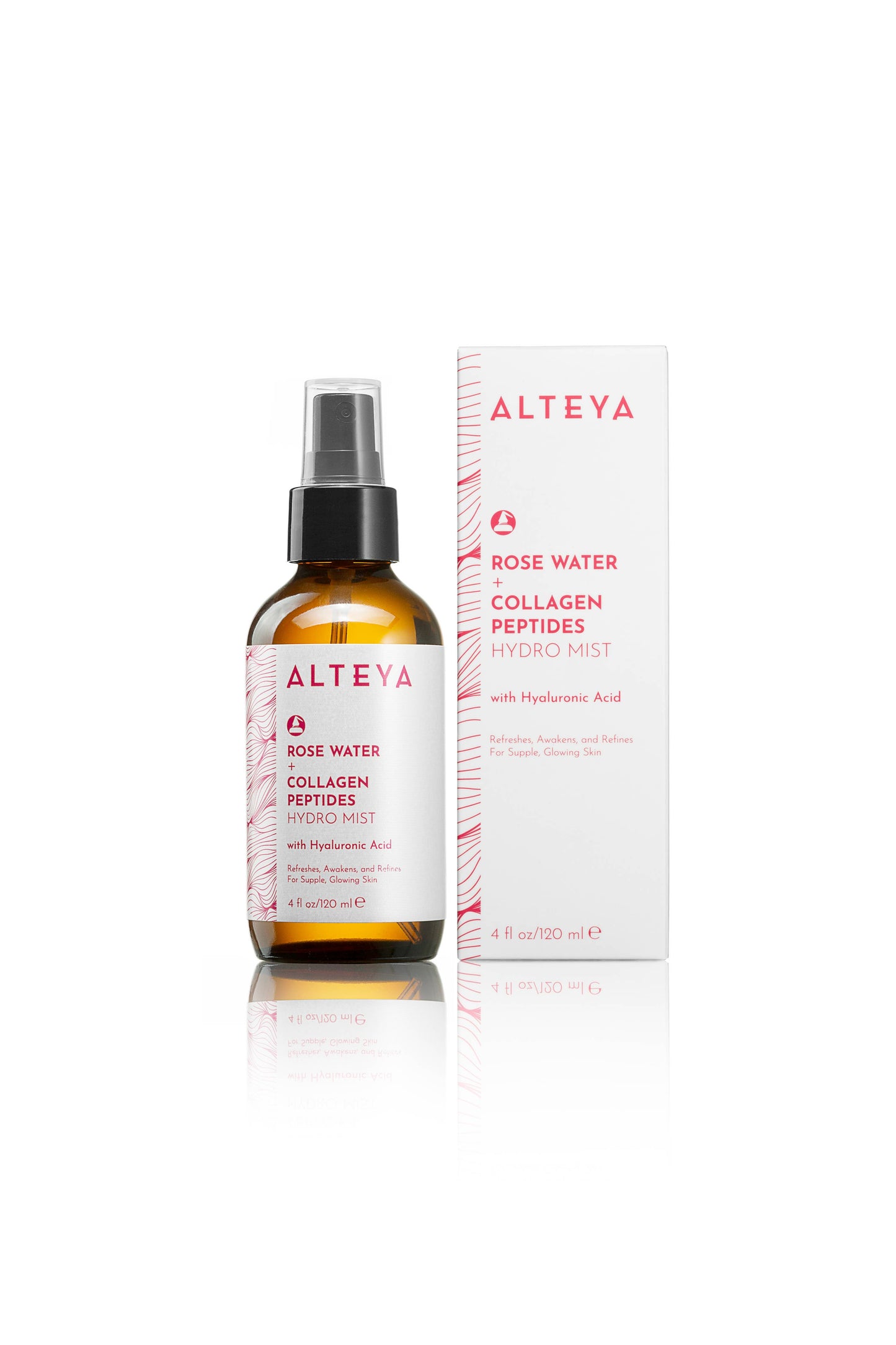Rose Water Hydro Mist - Collagen Peptides & Hyaluronic Acid