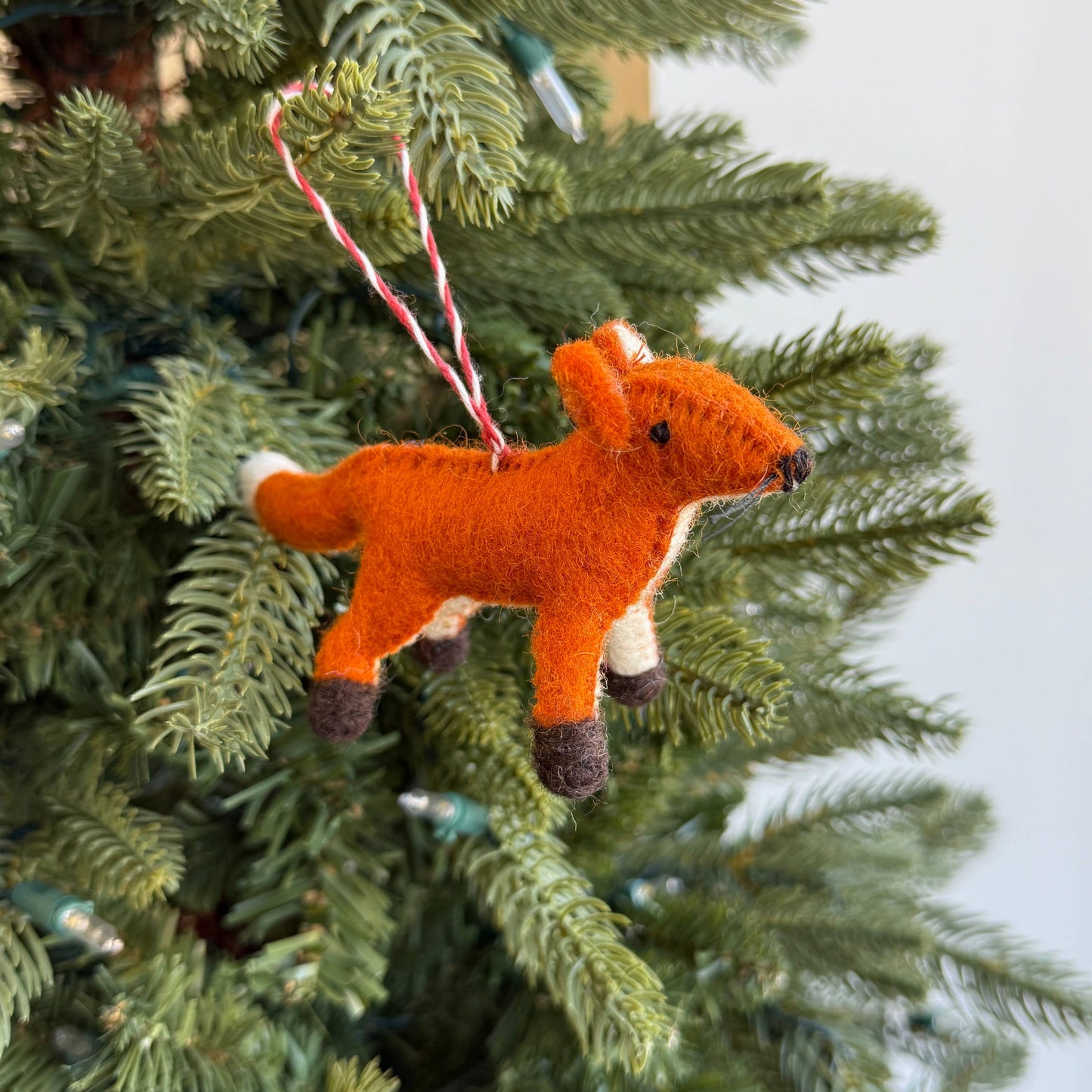 Fox Felt Wool Christmas Ornament