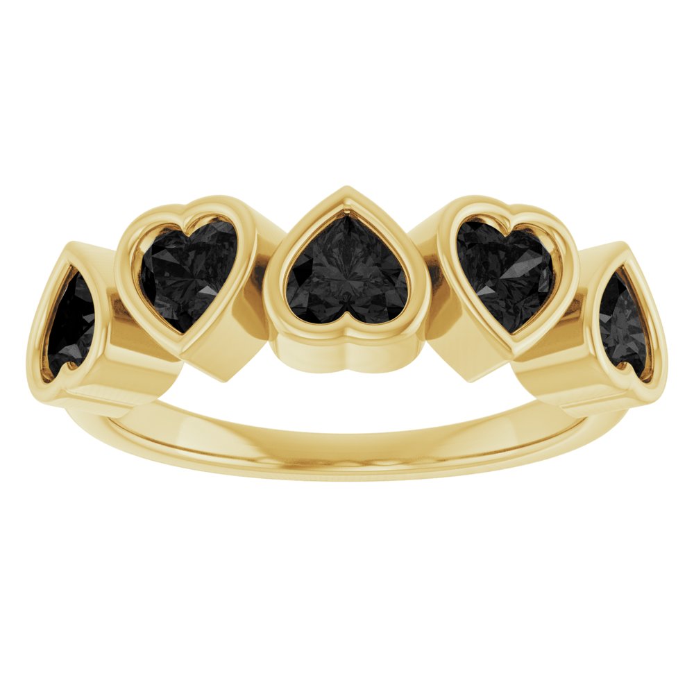 Five Stone Heart Ring