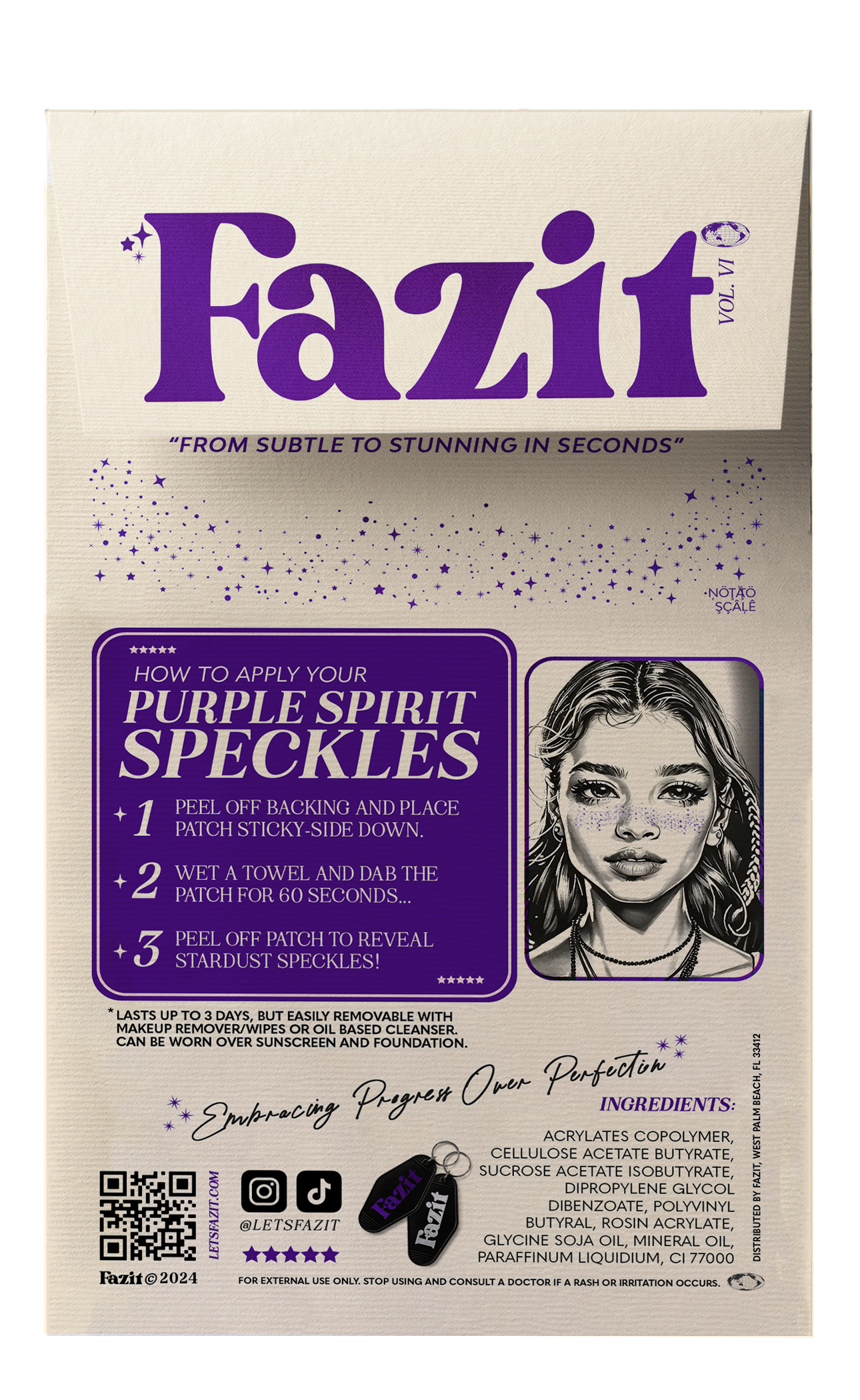 Purple Spirit Speckles Makeup Patches - Team Spirit Collection