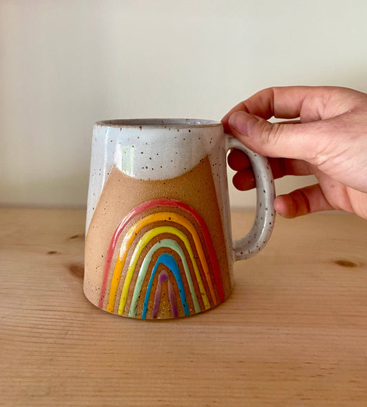 Ceramic Rainbow Mug - Handmade