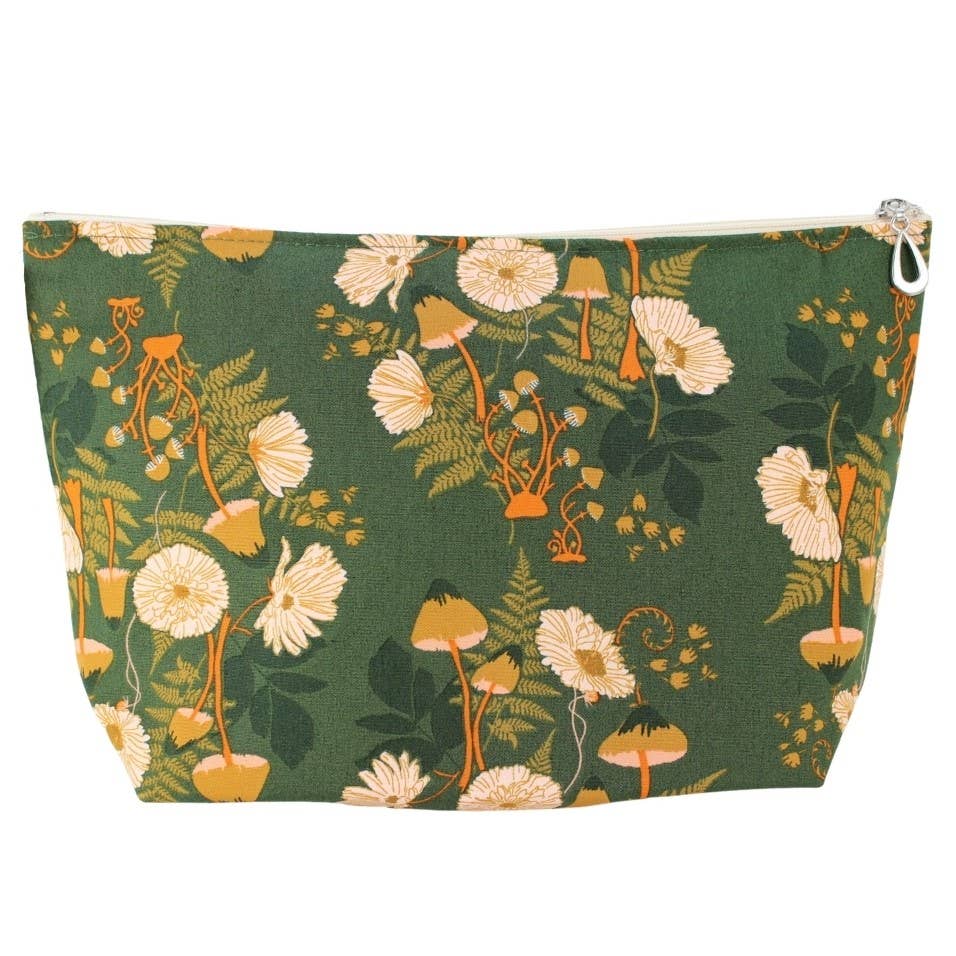 The Large Makeup Bag | Lined Zip Pouch | Cotton