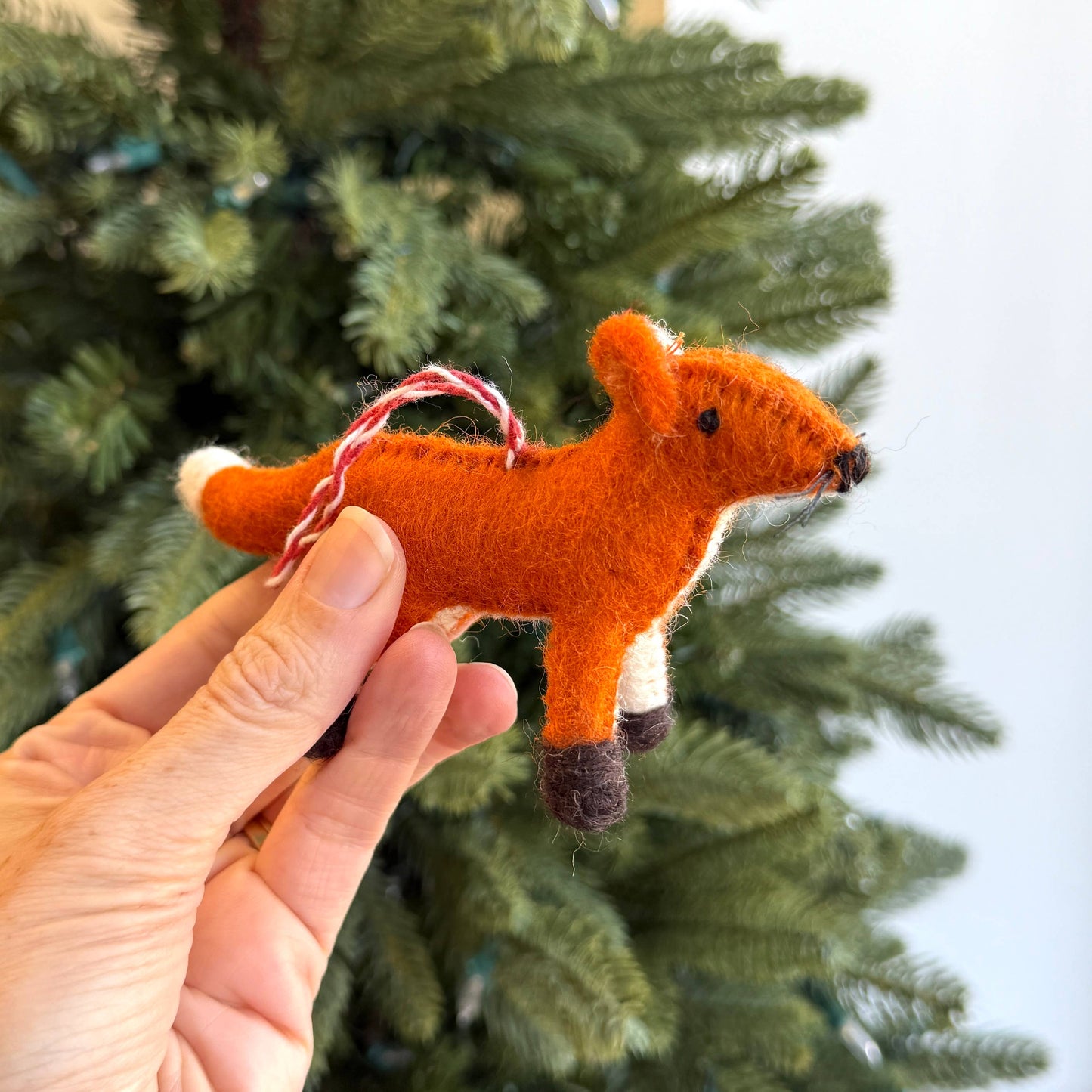 Fox Felt Wool Christmas Ornament