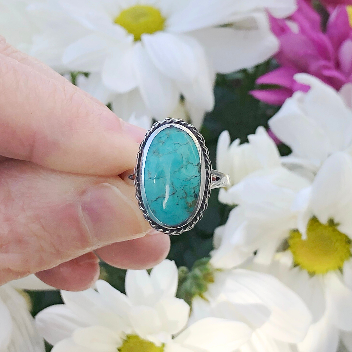 Large Oval Turquoise Ring