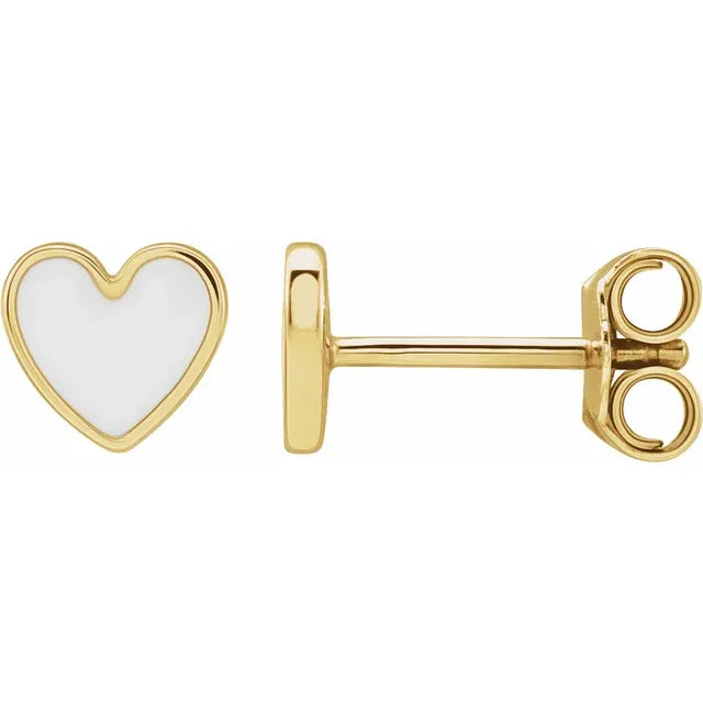 Enamel Heart Earrings