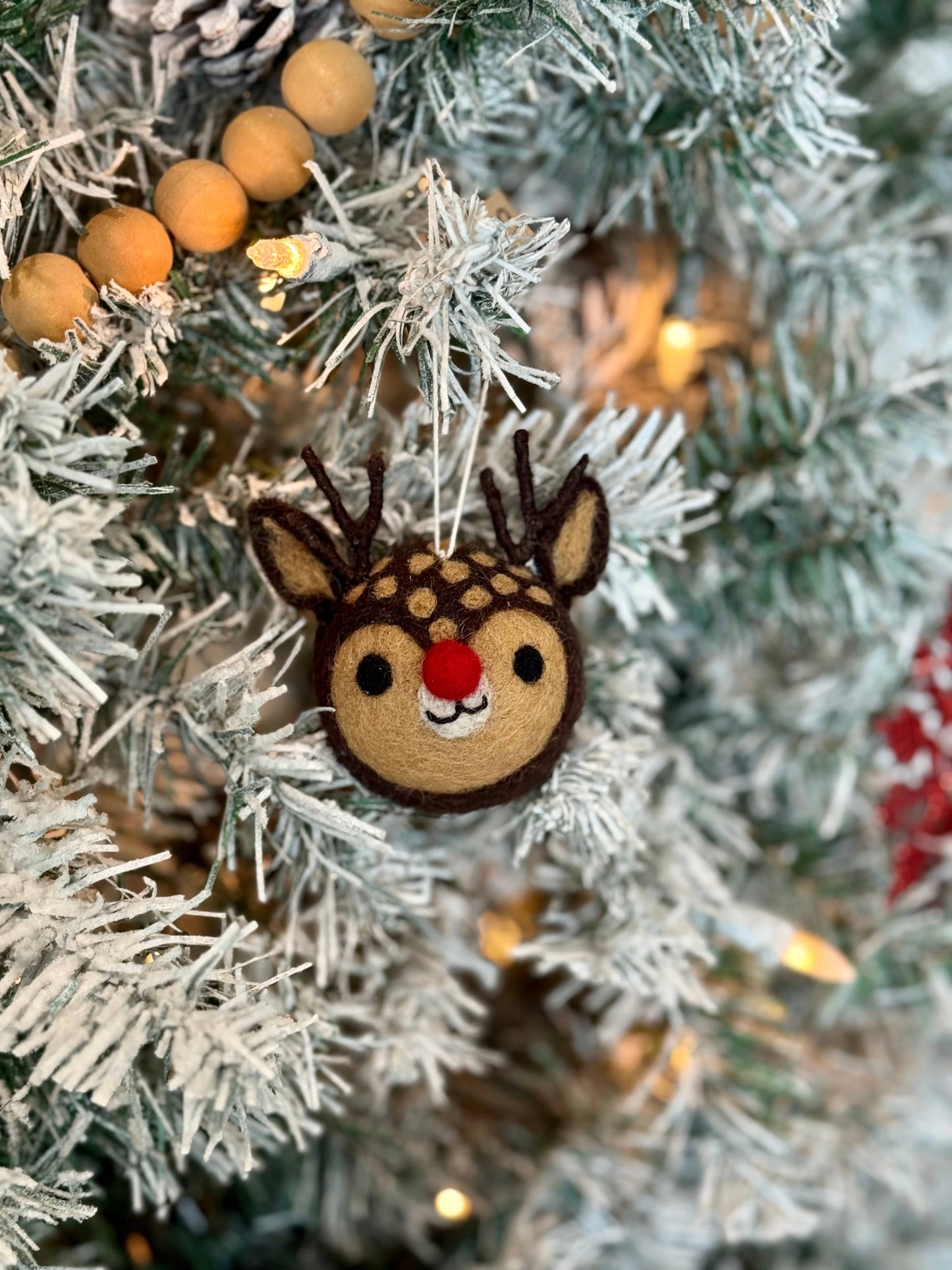 Felt Rudolph (Brown) / Handmade Christmas Ornament