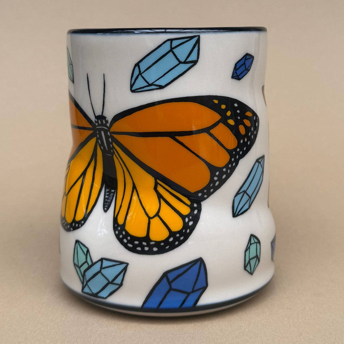Lucky Butterfly Cup - XLarge Ceramic Mug - 16oz