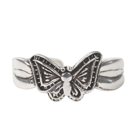 Silver Butterfly Toe Ring - Fusion of Elegance and Whimsy