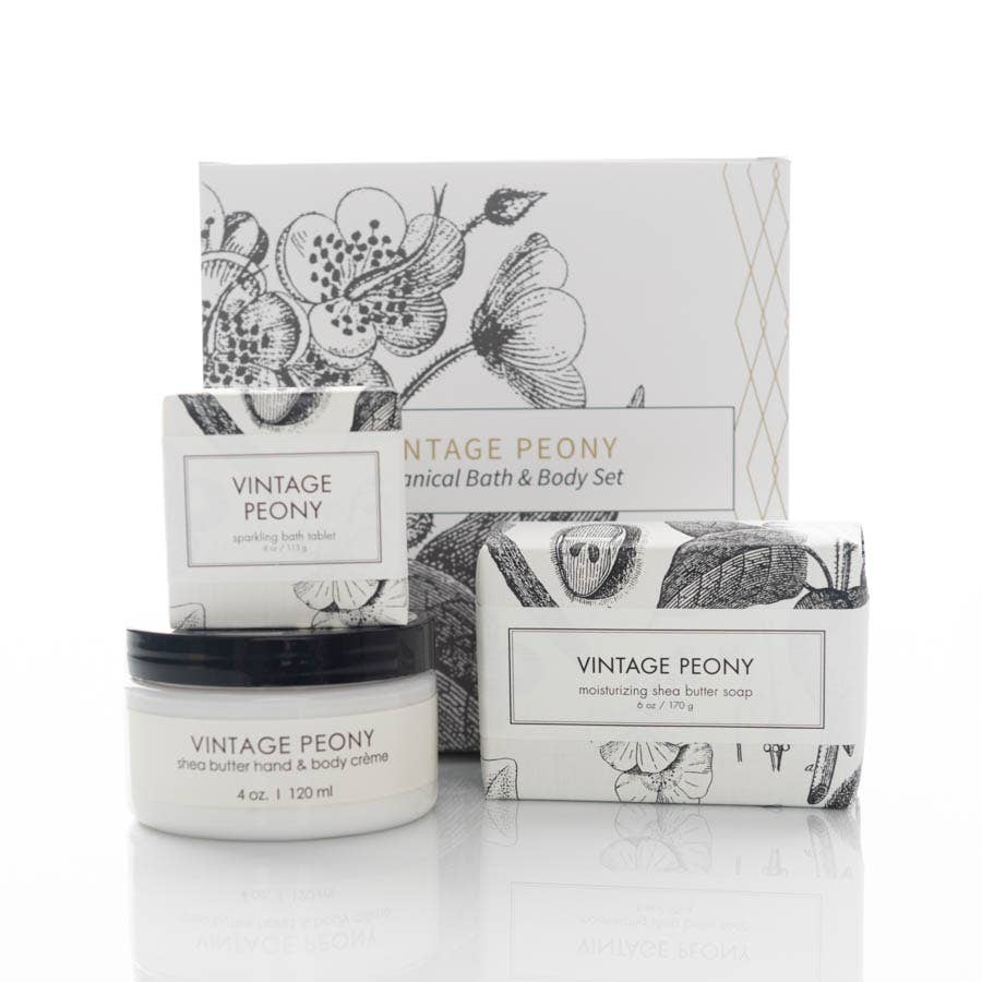 Vintage Peony Botanical Gift Set