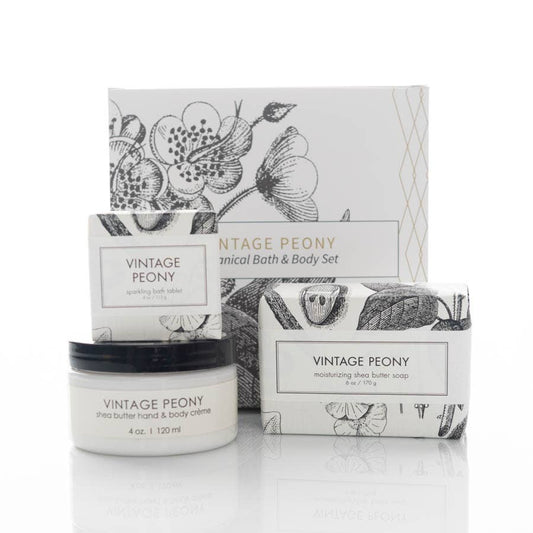 Vintage Peony Botanical Gift Set