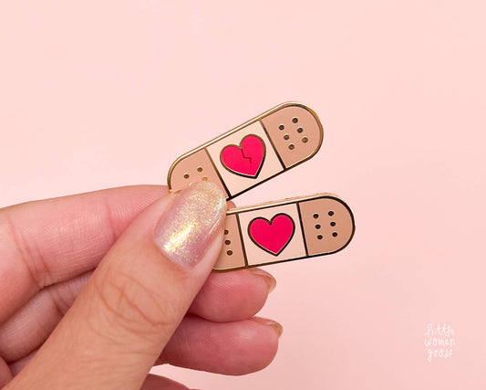 Broken Hearted Bandaid Enamel Pin