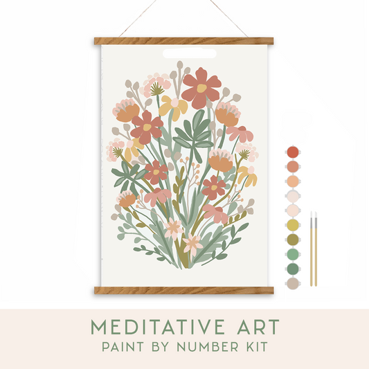 Wildflowers Meditative Art Paint by Number Kit