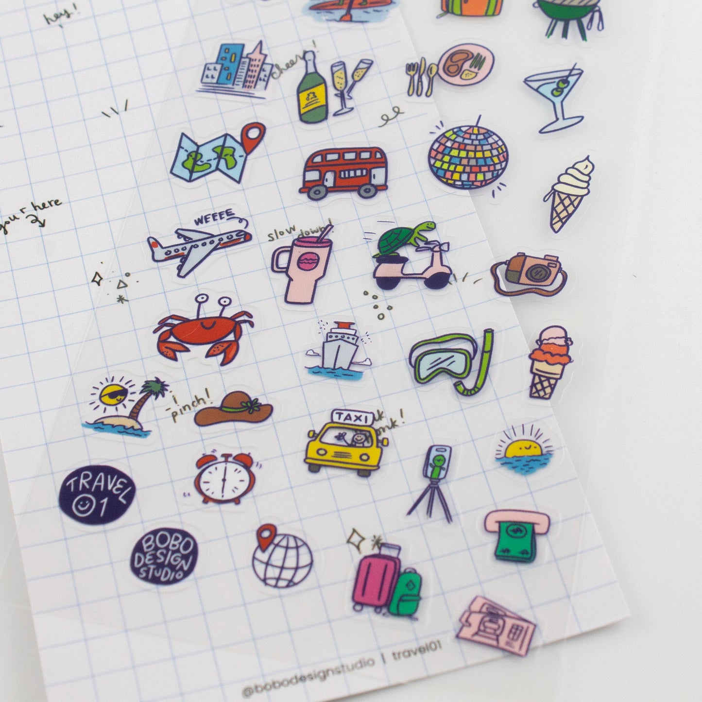Travel 01 - Clear Planner Sticker Sheet
