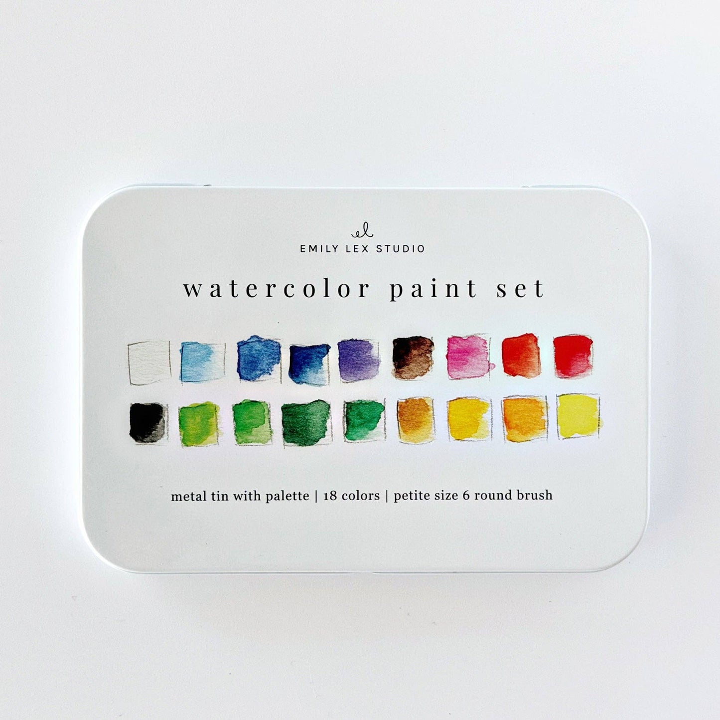 Watercolor paint set - 18 colors with mini brush