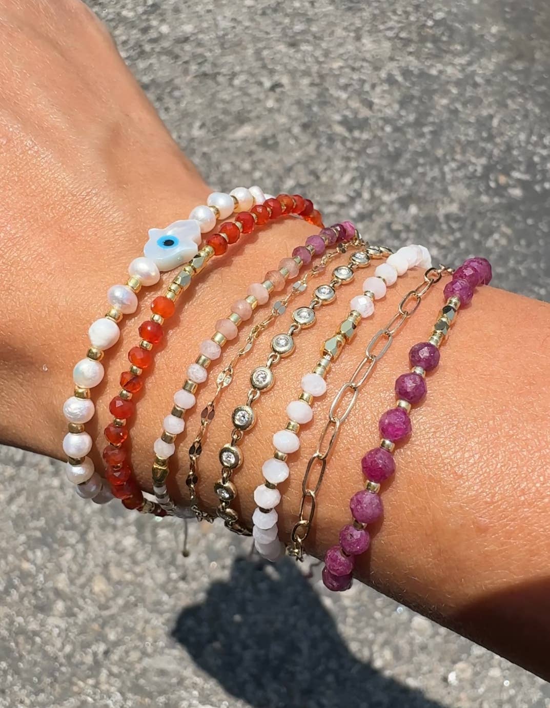 Moonstone Healing Gemstone Stacking Bracelet