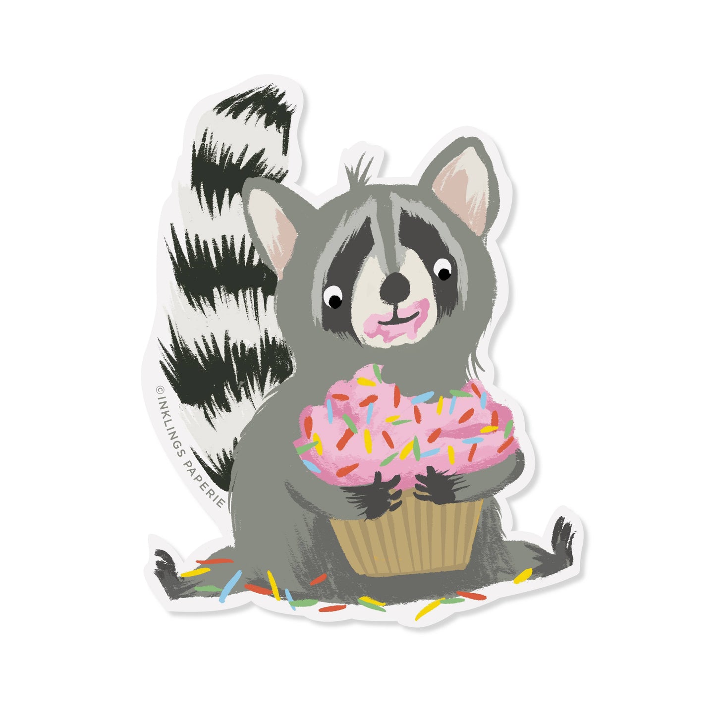 Vinyl Sticker - Raccoon Snacks
