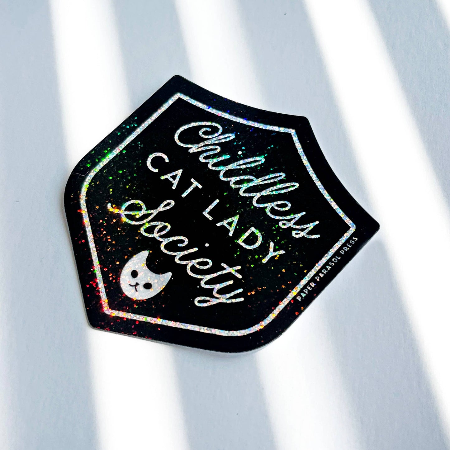 Childless Cat Lady Society Stardust Glitter Vinyl Sticker