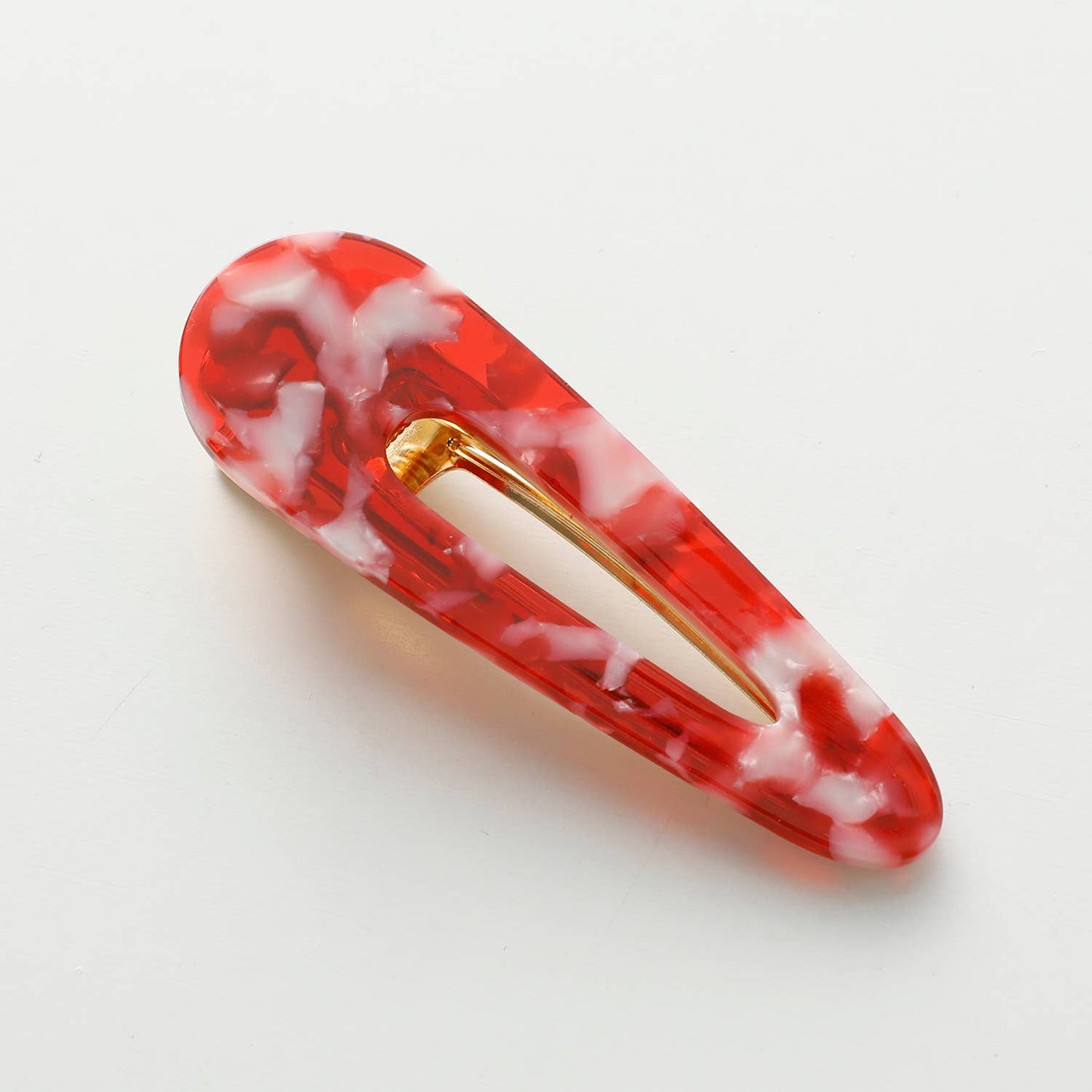 Red Printed Barrette Hair Clip